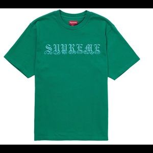 New supreme old English Rhinestone s top